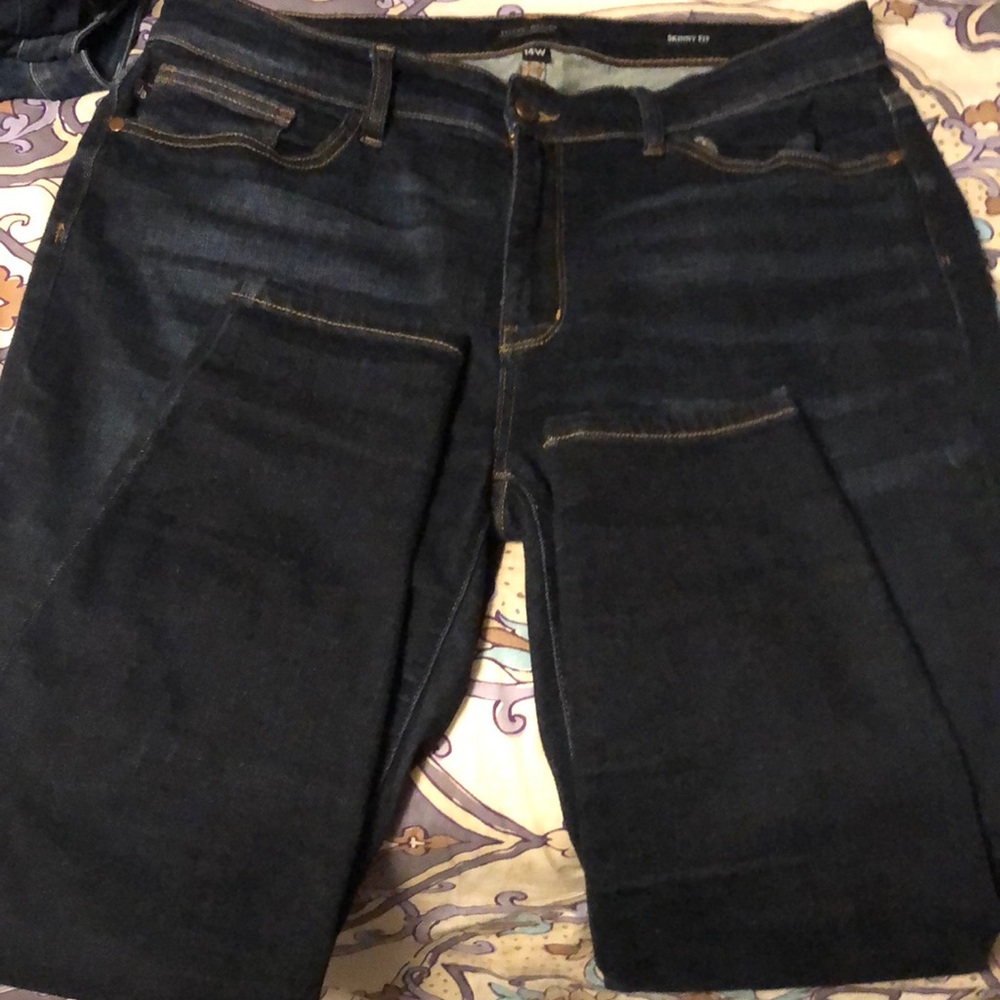 A pair of dark Judy blue jeans in mint condition